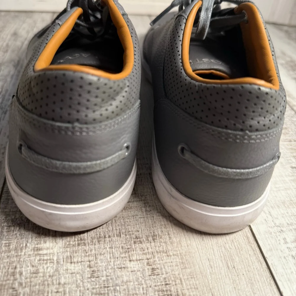 Lacoste Bayliss Vulc G416 Men’s Sneakers Grey Pebbled Leather Size 9 Casual Shoe
